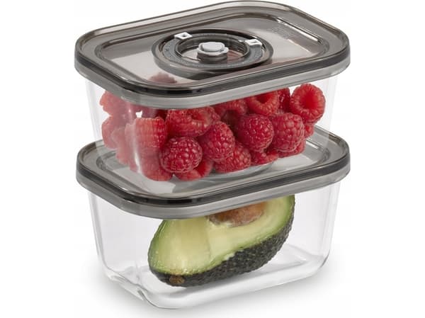 Caso Caso VacuBoxx Eco-Duo S 2 vakuumbeholdere i glass med plastlokk, 0,5 L, 2 stk.
