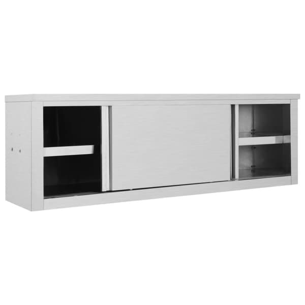 vidaXL Köksskåp med skjutdörrar 150x40x50 cm rostfritt stål -  Matförvaring