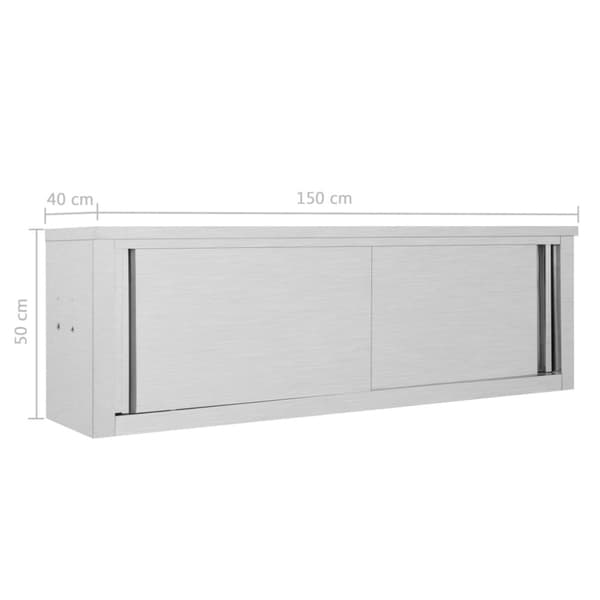 vidaXL Köksskåp med skjutdörrar 150x40x50 cm rostfritt stål -  Matförvaring