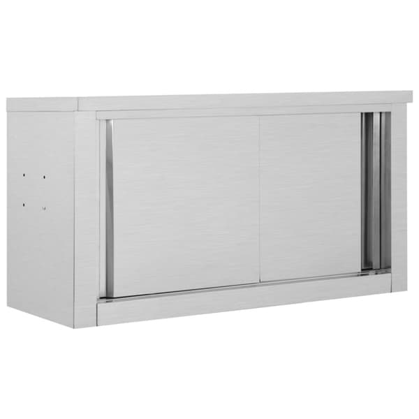 vidaXL Keittiön seinäkaappi liukuovilla 90x40x50 cm ruostumaton teräs -  Ruoansäilytys