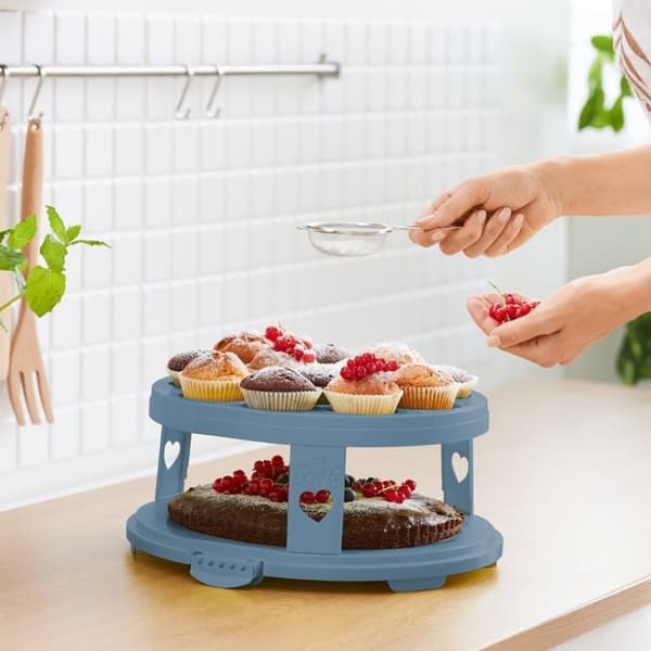 Rotho Fresh Cake Box XL + Cupcake-hållare 35,5x34,5x26 cm Horizon Blue/Transparent