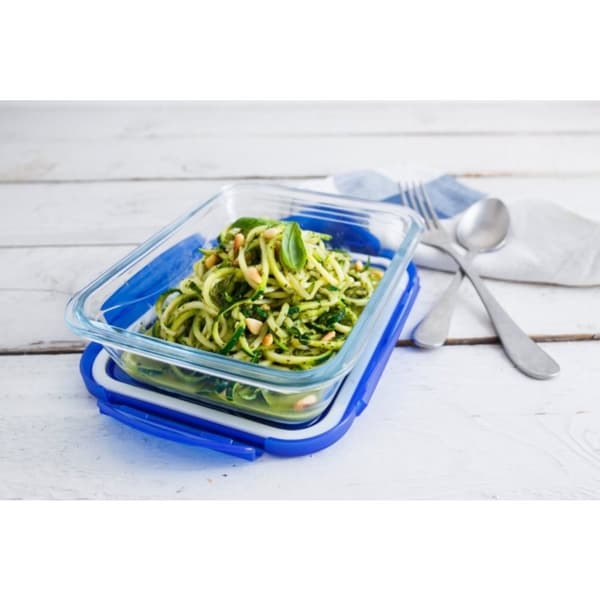 Pyrex Cook & Go Glas Ovn Fad + Låg 24x18x6 cm Transparent/Blå