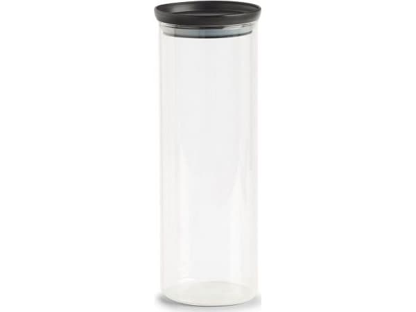 Zeller Oppbevaringsboks med plastlokk, 1650 ml, svart, 10,3x28,1cm cm