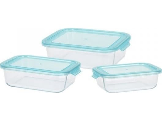 Excellent Houseware Sett med 3 Excellent Houseware Glass Lunsjbeholdere
