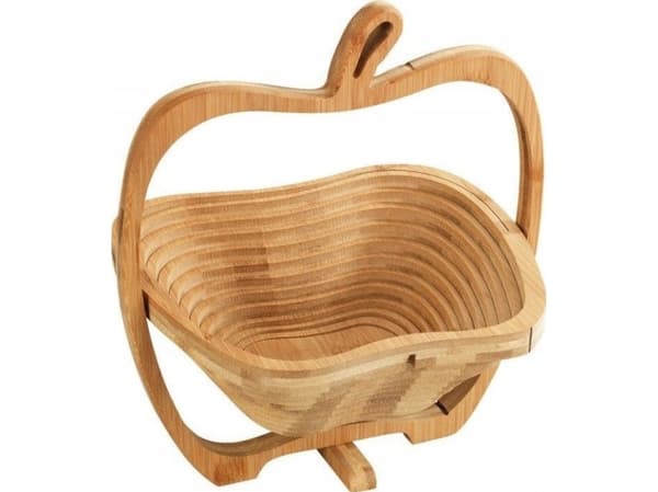 Maximex Sammenleggbar fruktkurv, Ø 22,5 x 30 cm, bambus