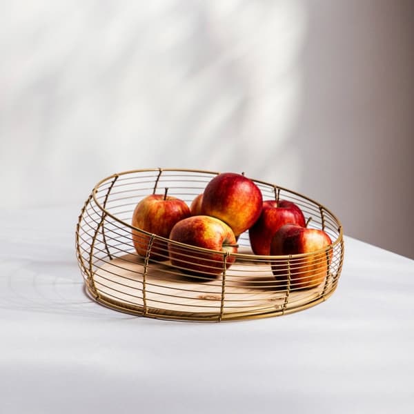 Kurv | SANDIA | stort guld | 33x13cm | 730849
