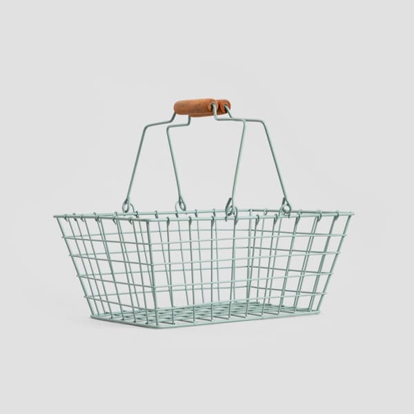 Kurv | SELIA | med håndtag grøn s | 35x21cm | 730757