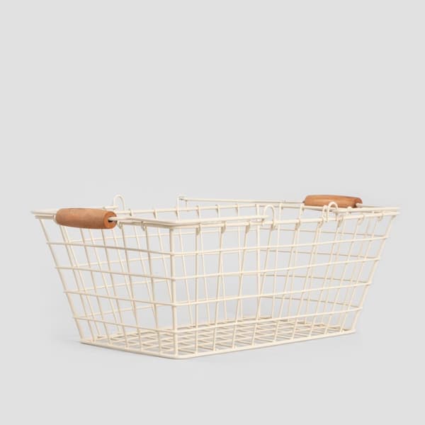 Kurv | SELIA | med håndtag creme s | 35x21cm | 730764