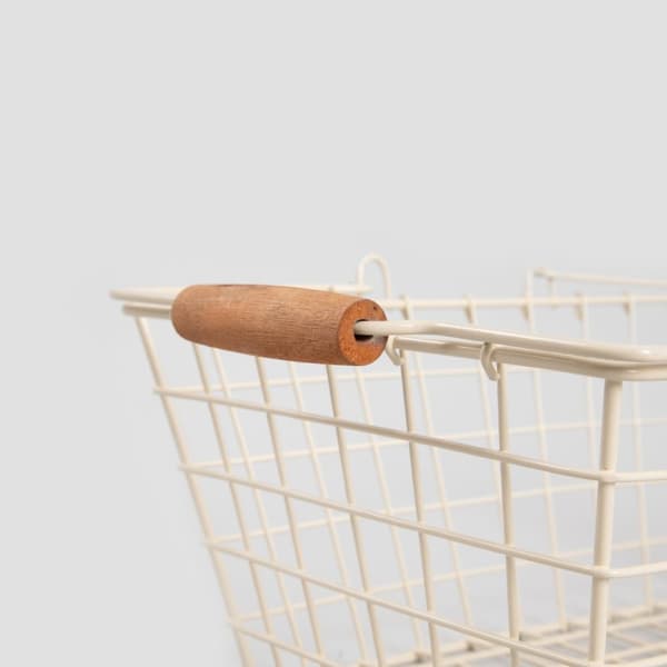 Kurv | SELIA | med håndtag creme s | 35x21cm | 730764