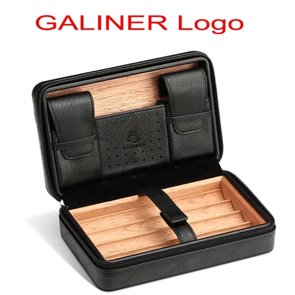 Humidor boks, cedertræ, rejse cigaretetui., GALINER BLACK