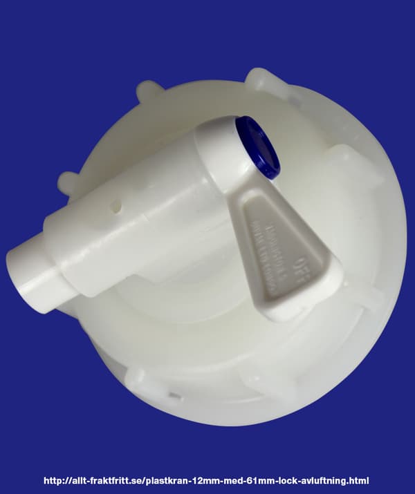 Plastkran 12mm med 61mm lock & avluftning