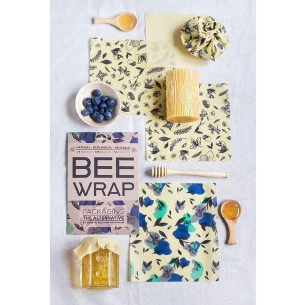 Bee wrap - Återanvändbar mat wrap 6 ark - Nature svart och vitt