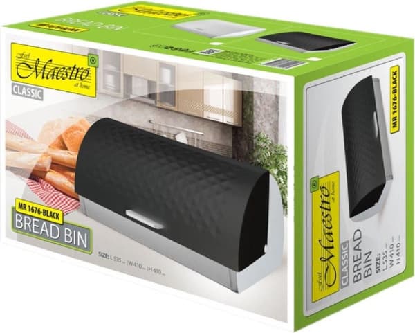 Maestro brødkasse sort MR-1676