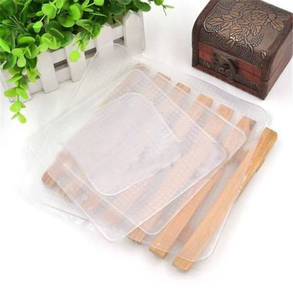 Seal Wrap Ny 4PC Återanvändbar Silikonöverdrag Stretch Cling Film Kök Håll maten fräsch Hög kvalitet MN655