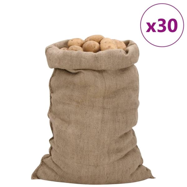vidaXL Jutesäckar 30 st 60x105 cm 100% jute 340 gsm