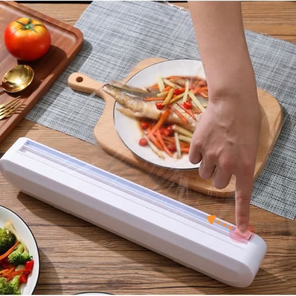 Kalavika Cling Film Dispenser Avrullare Aluminiumfolie Cutter ABS Papper Köksverktyg 37 * 6,2 * 5,2 cm