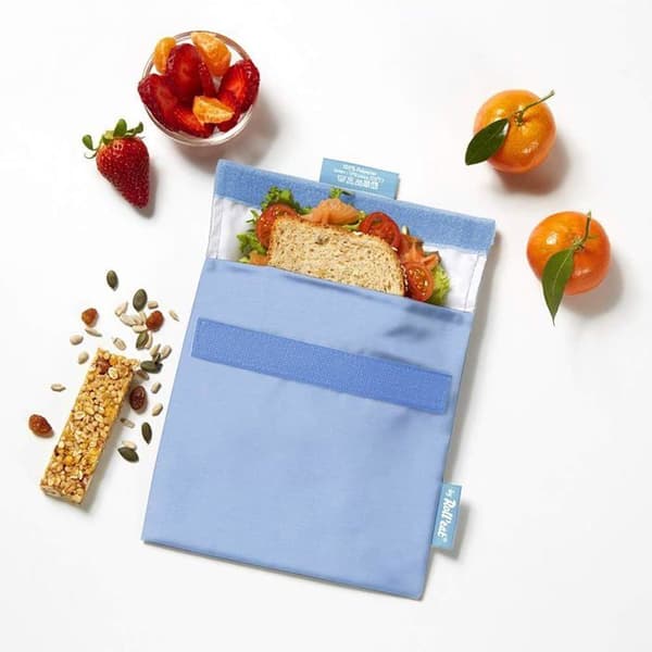 Roll'eat - ROLLEAT013 - Snack'n'Go Nature | Återanvändbar och ekologisk BPA-fri Snack- och smörgåspåse, blå