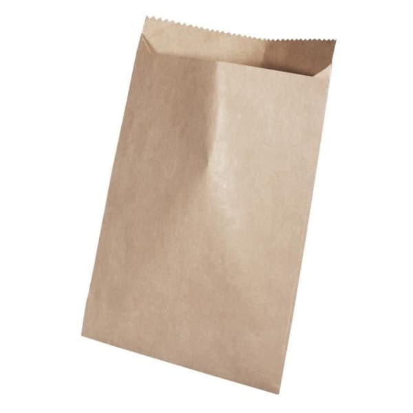 Brun papperspåse, lämplig för mat, 9x13cm, 60g-m2, tab.-LS 20st
