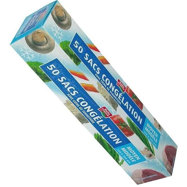 Fryseposer - BELLE FRANCE - 50 Poser - Plast - Pakke med 50 poser - Ideel til at opbevare dine fødevarer