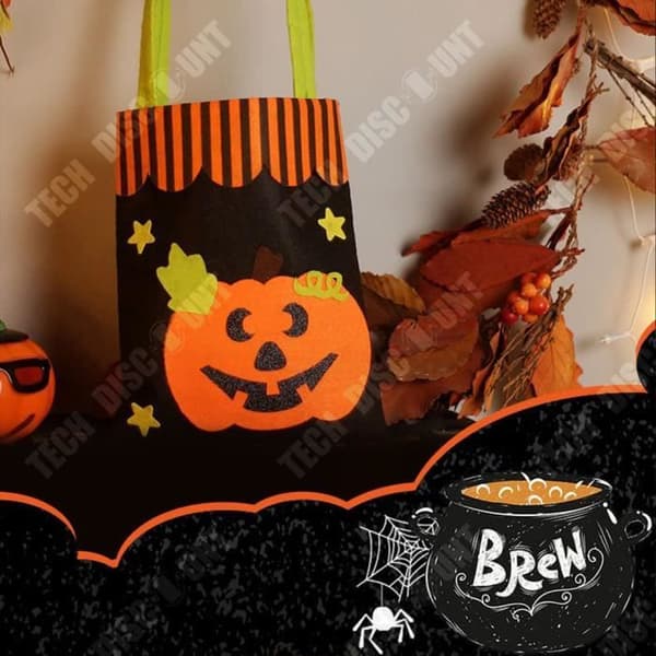 TD® uppsättning av fem Halloween-dekorationer, söt spöke non-woven godispåse, dagis Halloween godispåse