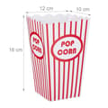 Miniatyrbild 4 av 6: Relaxdays popcornlådor, behållare, påsar set med 48, retro, biofilmkväll, födelsedag, kartong, röd/vit
