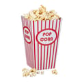 Miniatyrbild 1 av 6: Relaxdays popcornlådor, behållare, påsar set med 48, retro, biofilmkväll, födelsedag, kartong, röd/vit