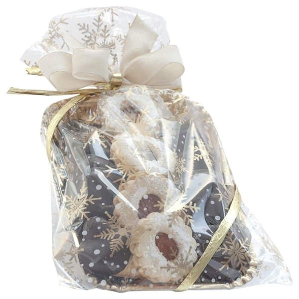 Italpak Food Bag Transparent Food Bags 'Dolceneve', Godispåsar, guld/vit, 50 st, 25x40cm