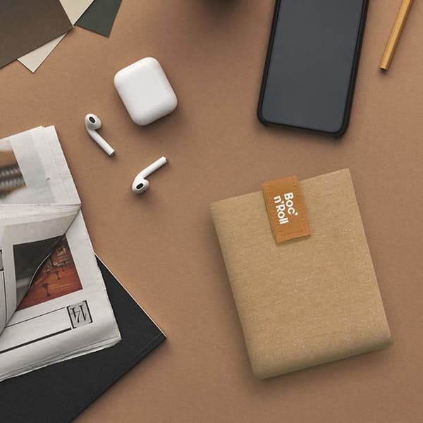 Roll'eat - BR-Ecbn - Boc'n'Roll Nature | Snackpåse, återanvändbar och miljövänlig BPA-fri smörgåsverpackning, brun