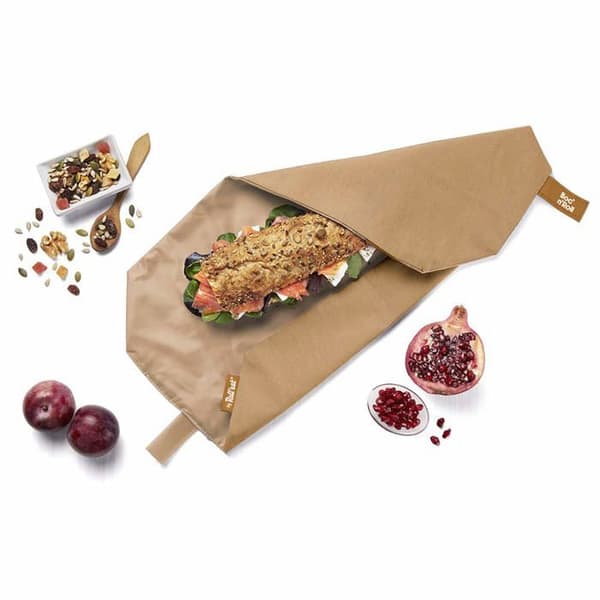 Roll'eat - BR-Ecbn - Boc'n'Roll Nature | Snackpåse, återanvändbar och miljövänlig BPA-fri smörgåsverpackning, brun