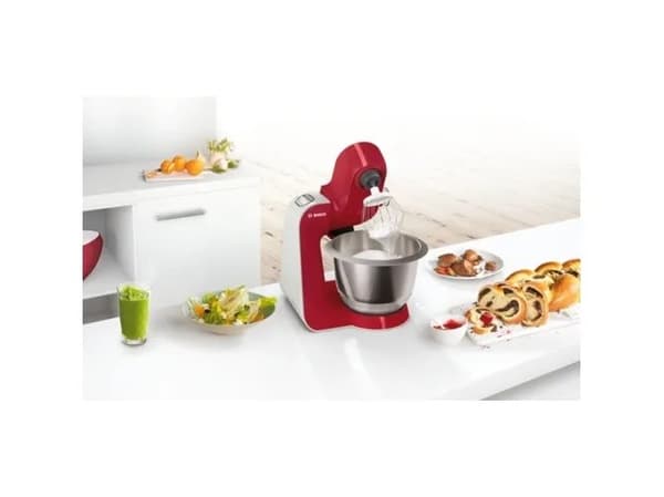 Bosch MUM58720 matberedare 1000 W 3,9 l Grå, Röd, Rostfritt stål