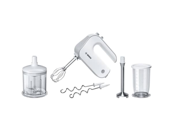 Bosch MFQ4080, Käsisekoitin, Hopea, Valkoinen, 1,4 m, Painikkeet, 500 W, 220 - 240 V