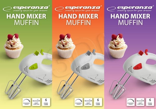 Esperanza MUFFIN - Håndmikser - 150 W - grønn