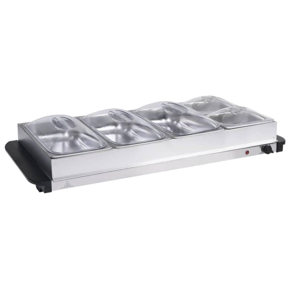 vidaXL Buffetvarmer rustfritt stål 400 W 3x2,5L+2x1L