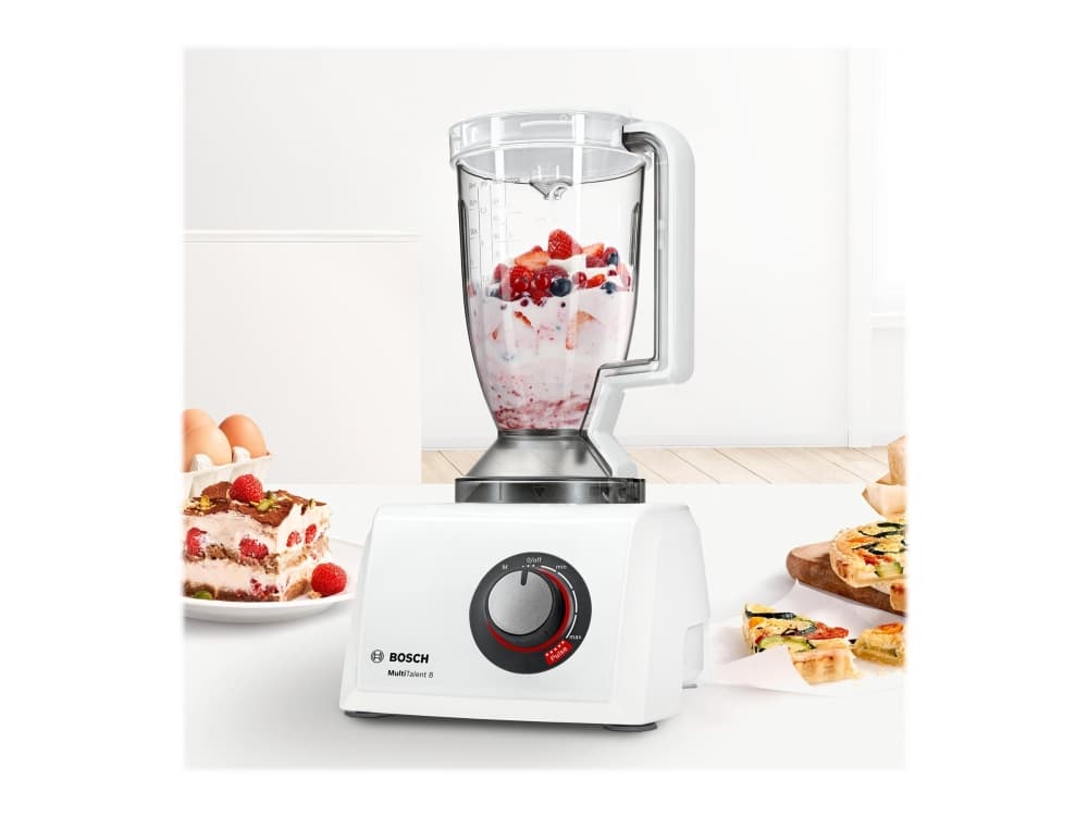 Bosch MultiTalent 8 matberedare 1100 W 3,9 l Translucent, Vit Inbyggd våg