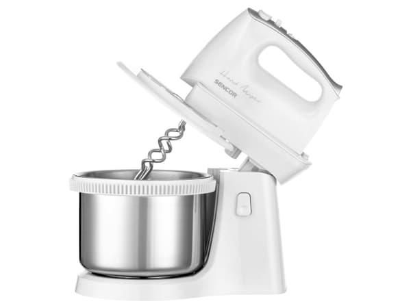 Sencor SHM 6206SS, Käsisekoitin, Ruostumaton teräs, Valkoinen, Vaivaus, Sekoitus, 1,2 m, 2,5 L, 500 W