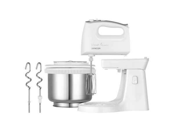Sencor SHM 6206SS, Käsisekoitin, Ruostumaton teräs, Valkoinen, Vaivaus, Sekoitus, 1,2 m, 2,5 L, 500 W