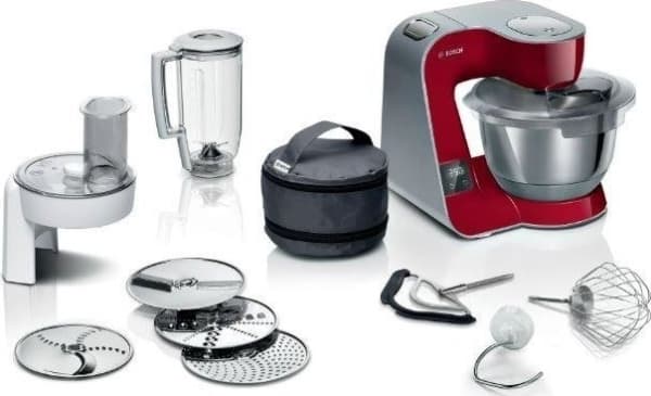 Bosch MUM5 MUM5X720 - Kjøkkenmaskin - 1000 W - dyp rød/sølv