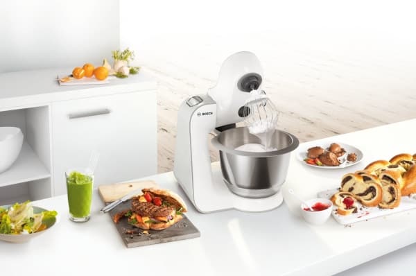 Bosch MUM58259, 3,9 l, Rustfritt stål, Hvit, Knapper, Miksing, 1,1 m, 2,7 kg