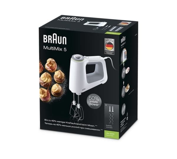 Braun MultiMix 5 HM 5100 WH - Håndmikser - 700 W - hvit/grå