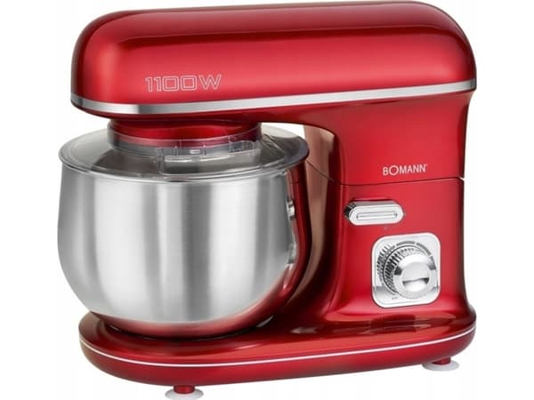 Bomann KM 6010 CB, 5 l, Rød, Rustfritt stål, Rotasjon, 3 kg, Rustfritt stål, 1100 W