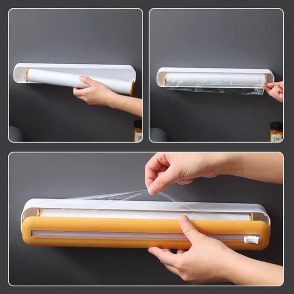Lollanda Folieskärare - Hållare för aluminiumfolie & plastfolie 36x7x5cm