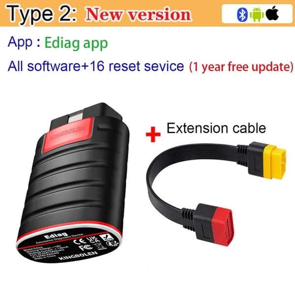 OBD2-skanneri, Bluetooth-yhteys, OE-tason diagnostiikkatyökalu, Tyyppi 1
