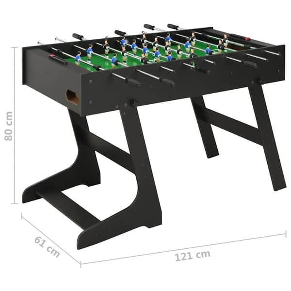 vidaXL Fotbollsbord hopfällbart 121x61x80 cm svart