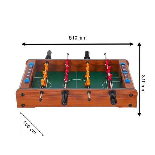 Mister Gadget MG2018 Bordsspel Bordsfotboll Med 2 resultattavlor och 2 bollar Metallplast Brun och grön H10x31x51 cm