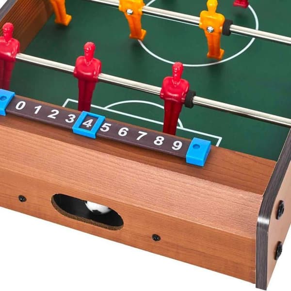 Mister Gadget MG2018 Bordsspel Bordsfotboll Med 2 resultattavlor och 2 bollar Metallplast Brun och grön H10x31x51 cm