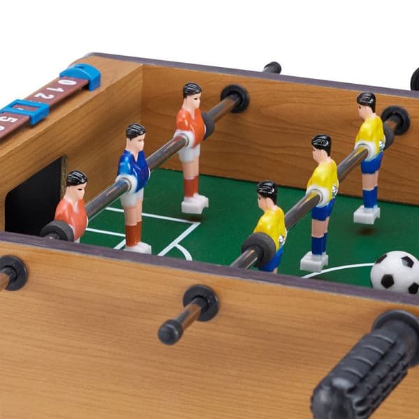 Relaxdays Bordsfotboll minibordsfotboll bordsfotboll barn vuxen resor fotboll bordsspel HxBxD: 11 x 51 x 50cm, grön brun