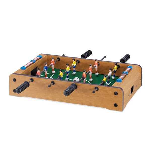 Relaxdays Bordsfotboll minibordsfotboll bordsfotboll barn vuxen resor fotboll bordsspel HxBxD: 11 x 51 x 50cm, grön brun