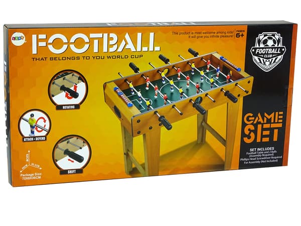 Bordfodbold - fodboldbord i træ - 69 x 36,5 x 62 cm