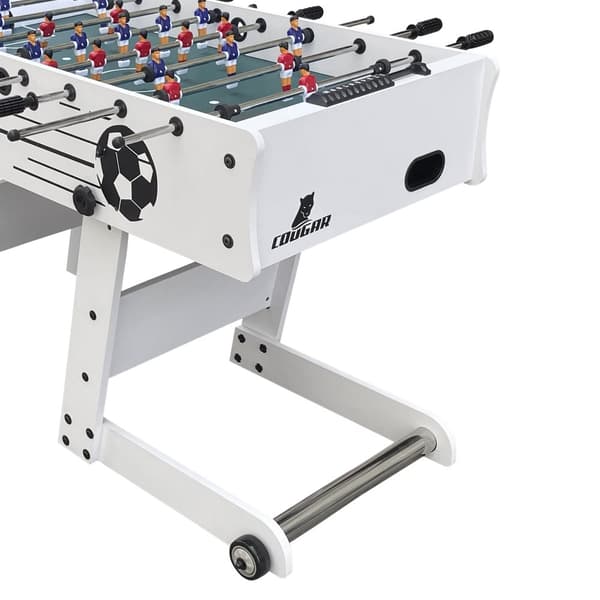Cougar Scorpion Kick Fotbollsbord hopfällbart i vitt | Fotbollsbord inkl. 2 bollar och poängräknare | Fotbollsbord 122 x 61 x 80 cm