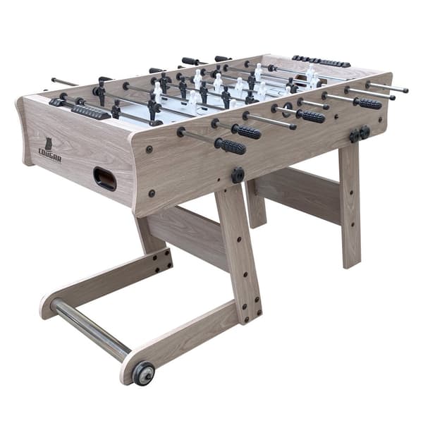 Cougar Scorpion Kick Fällbart fotbollsbord i eklook | Fotbollsbord inkl. 2 bollar och poängsättare | Fotbollsbord 122 x 61 x 80 cm